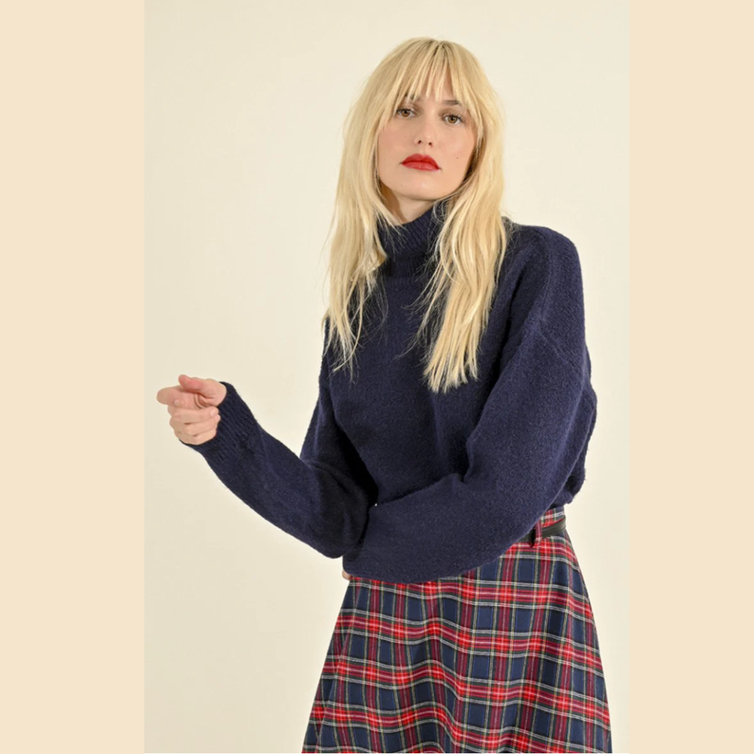 Clara Navy Turtleneck