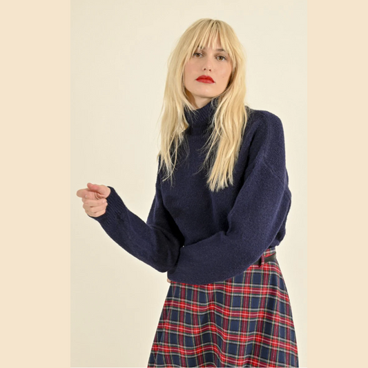 Clara Navy Turtleneck