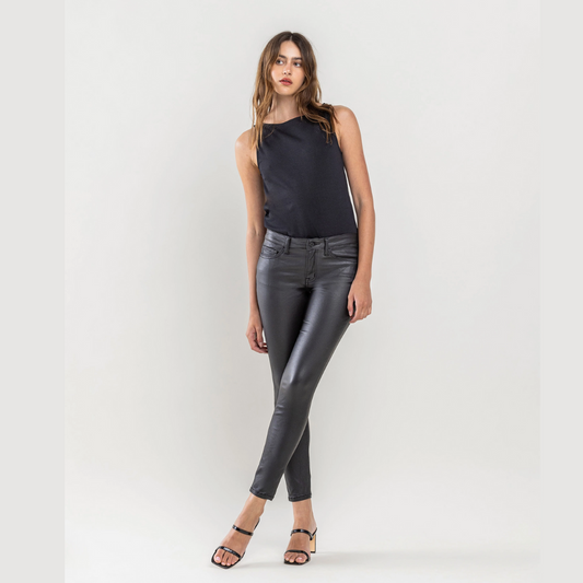 The Amber Mid Rise Coated Skinny