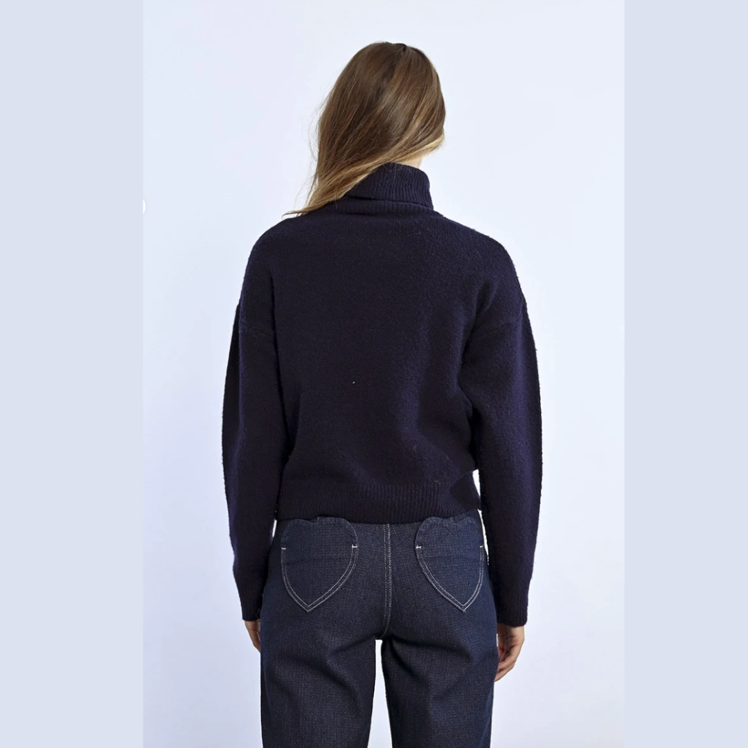 Clara Navy Turtleneck