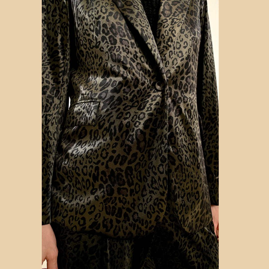 Animal Print Velvet Blazer