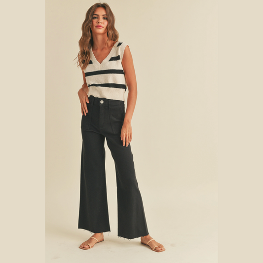 The Terri Cotton Stretch Wide Leg Pants