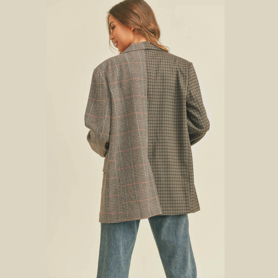 Mix & Match Plaid Oversize Blazer