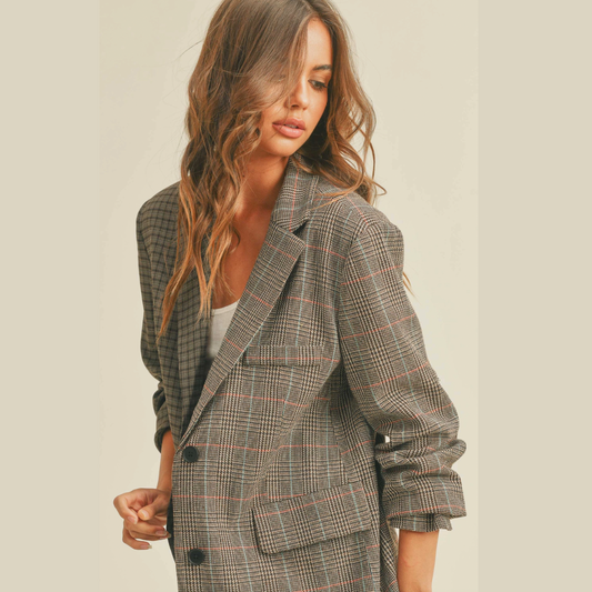 Mix & Match Plaid Oversize Blazer